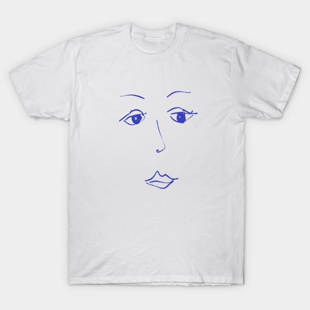 Over It Face Line Drawing T-Shirt by InalterataArt